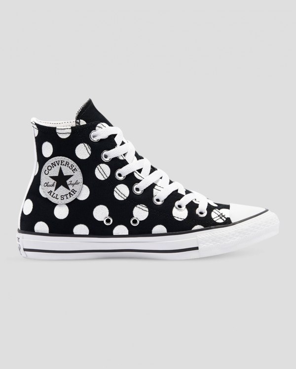 Converse Chuck Taylor All Star Glitter Shine Sort Sko Danmark - Converse Høje Sneakers Dame - 20659F